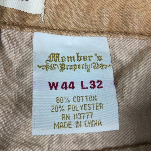 Member's Property‎ Mens Jeans Straight Leg Tan Denim Relaxed Fit High Rise 44x32 - Picture 10 of 13